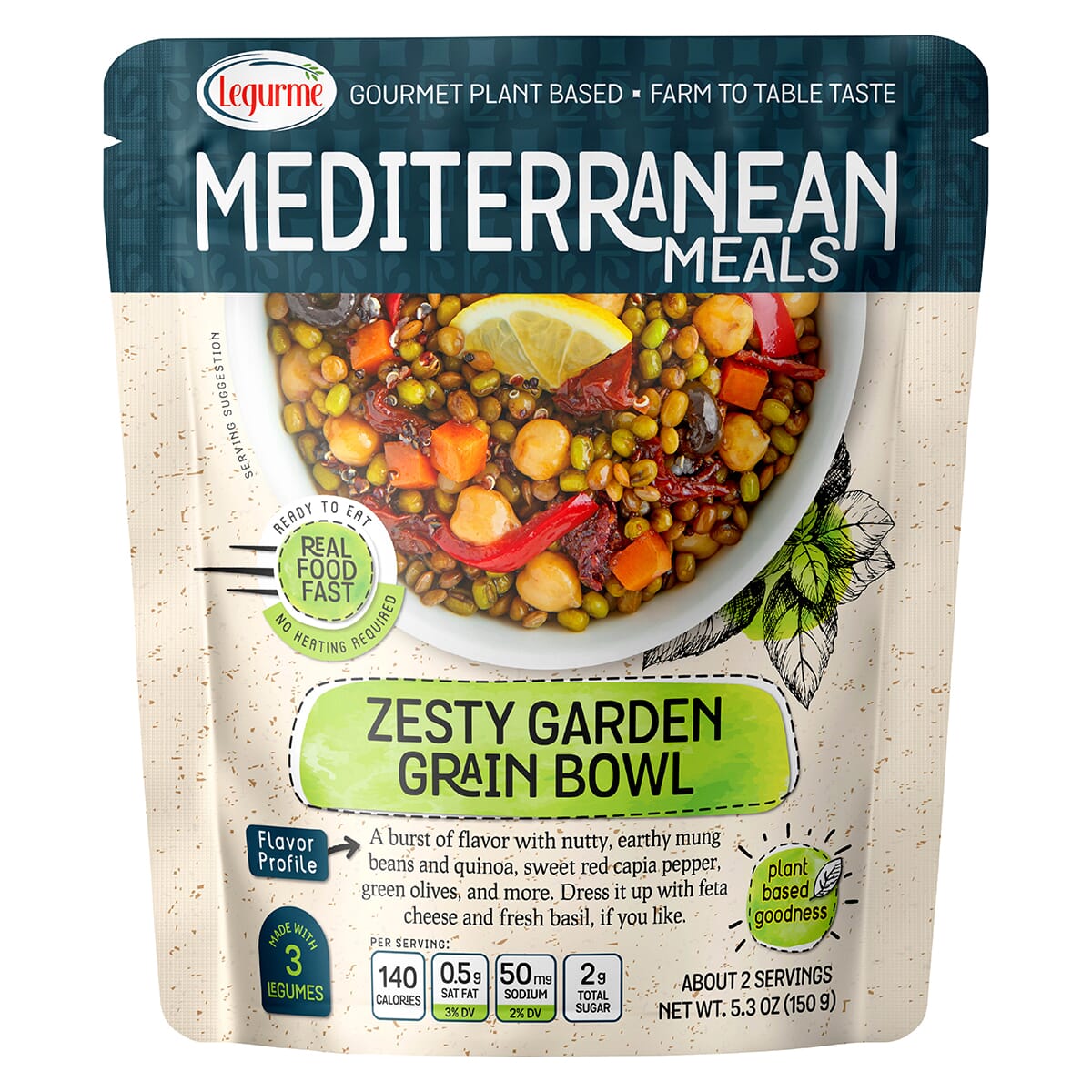 LeGurme Mediterranean Meals Zesty Garden Grain Bowl